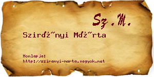 Szirányi Márta névjegykártya