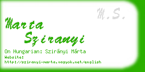 marta sziranyi business card